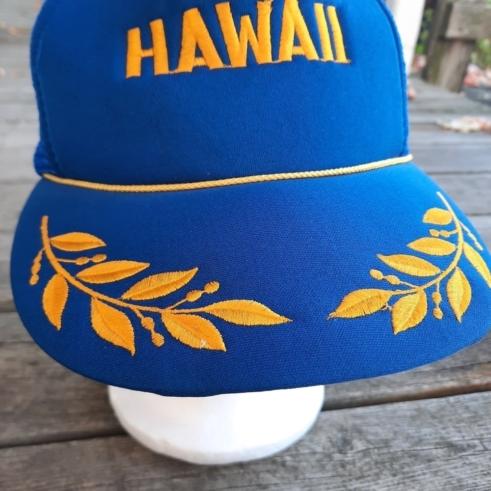 Vintage Hawaiian Headwear Hawaii blue wings embroidered snapback trucker hat - Picture 5 of 14